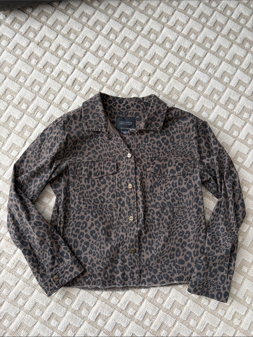 Sanctuary Brown and Black Leopard Print Jacket Size M